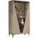 Fidia 2 Door Vitrine China Cabinet in Beige & Black Marble Look