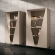 Fidia 2 Door Vitrine China Cabinet in Beige & Black Marble Look