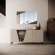 Fidia 3 Door Buffet in Light Beige & Black Marble Look