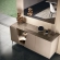 Fidia 3 Door Buffet in Light Beige & Black Marble Look