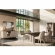 Fidia 3 Door Buffet in Light Beige & Black Marble Look