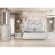 Gio Left & Right 2 Drawer Nightstand Set in Matte White, Gloss White & Silver