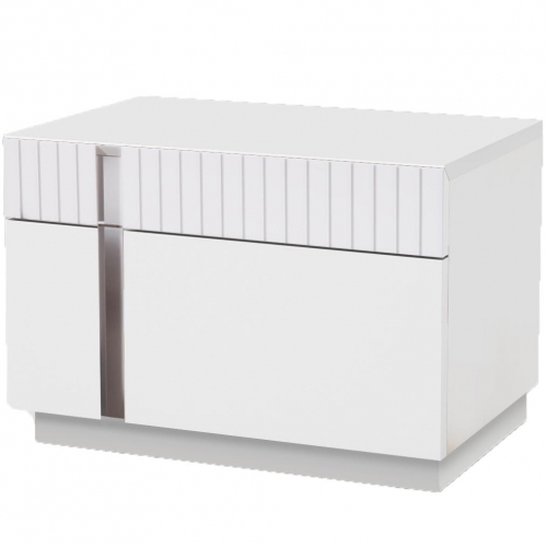 Helen Left Nightstand in Matte White Veneer