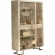 Luce 2 Door China Cabinet w/Drawer in Gloss Beige, Glass & Metal