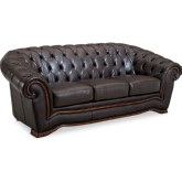 262 Sofa Bed in Tufted Brown Italian Leather