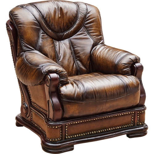 Oakman Arm Chair in Italian Leather w/ Nailhead