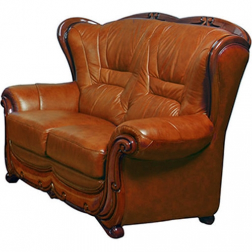 100 Loveseat in Cognac Italian Leather