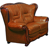 100 Loveseat in Cognac Italian Leather