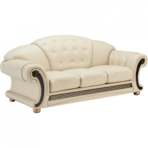 Apolo Sofa w/ Bed in Ivory Italian Leather