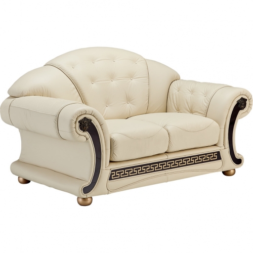 Apolo Loveseat in Ivory Italian Leather