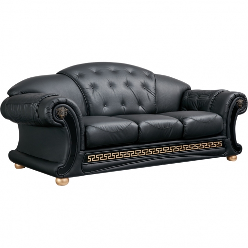 Apolo Sofa in Black Italian Leather