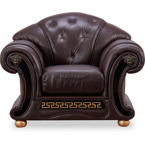 Apolo Arm Chair in Brown Faux Croc Italian Leather