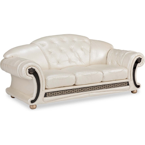 Apolo Sofa in Tufted Shiny Pearl Faux Croc Leather