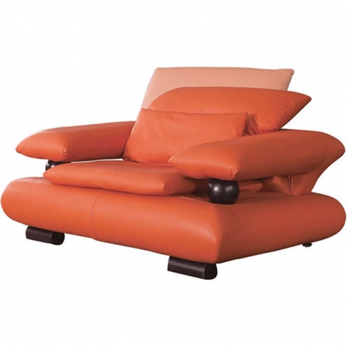 410 Arm Chair in Orange Italian Leather