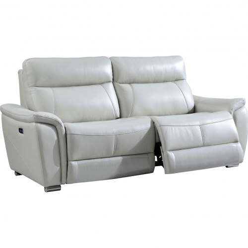 1705 Reclining Sofa in Light Grey Leather