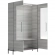 2 Door China Cabinet w/ Light in Grey White Wood & Glass
