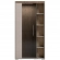 Nora 2 Door China Cabinet in Matte Walnut Finish, Gloss Beige & Glass