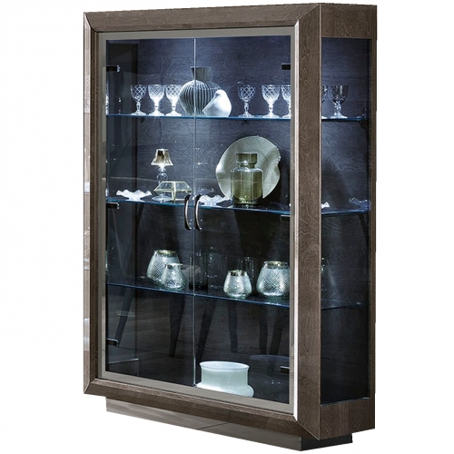 Elite 2 Door China Cabinet in Silver Birch & Glass