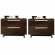 Smart Maxi Nightstand in High Gloss Walnut Finish & Gold (Set of 2)