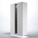 Wave 2 Door China Cabinet with Light in High Gloss White Finish with Silver Trim