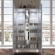 Wave 2 Door China Cabinet with Light in High Gloss White Finish with Silver Trim