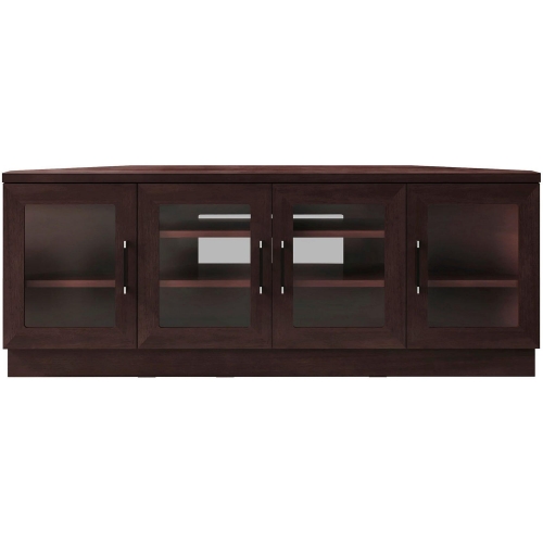 60" TV Stand Contemporary Corner Media Cabinet in Wenge