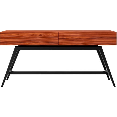 63" Mid Century Modern Console in Iron Wood & Black