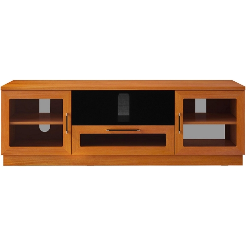 70" TV Stand Contemporary Media Cabinet w/ Center Speaker Opening in Light Cherry