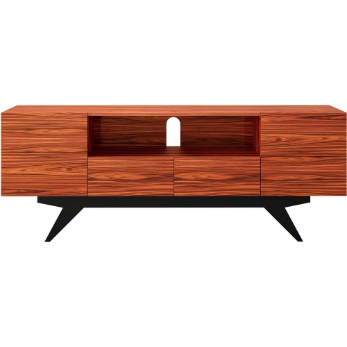 78" Mid-Century Modern TV Stand Console in Iron Wood