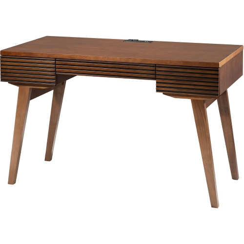 48" Mid Century Modern Writing Desk in Cognac Finish Brazilian Cherry