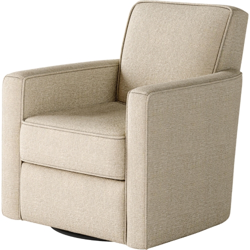 Swivel Glider Accent Chair in Sugarshack Oatmeal Fabric