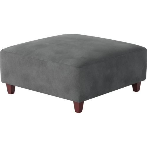 38" Square Cocktail Ottoman in Bella Asphalt Grey Fabric