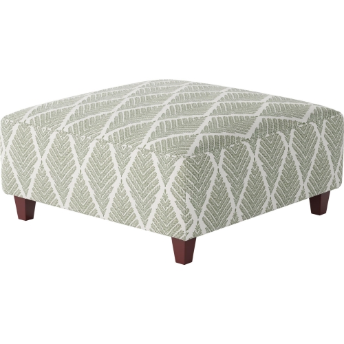 38" Square Cocktail Ottoman in Emmeline Moss Multicolor Fabric