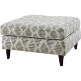 38" Square Cocktail Ottoman in Ancestry Foam Multicolor Fabric