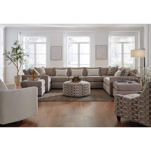 10 Piece Sectional Sofa in Nolte Pebble Tan Fabric