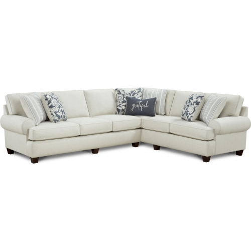 Sectional Sofa w/ Left Facing Sofa in Awesome Oatmeal Khaki Fabric