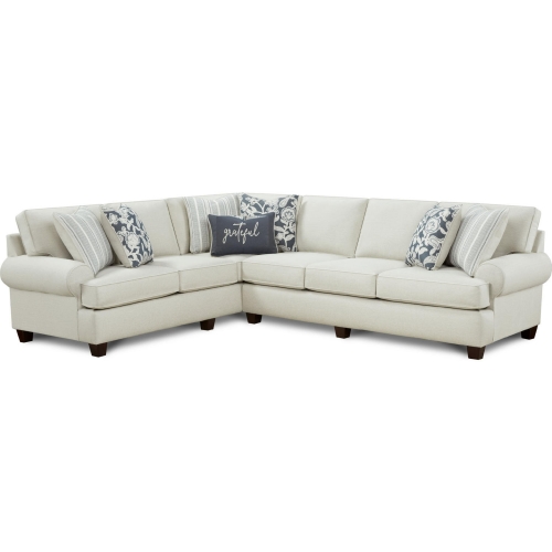 Sectional Sofa w/ Right Facing Sofa in Awesome Oatmeal Khaki Fabric