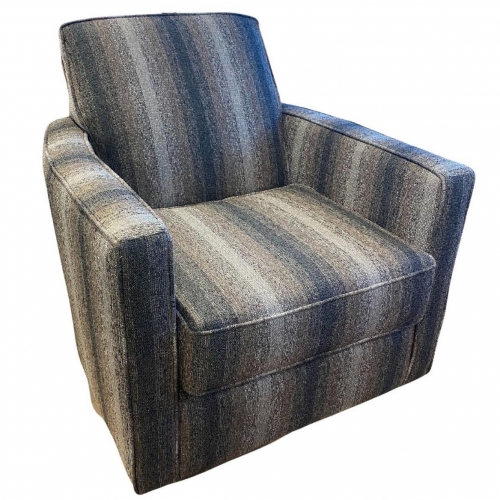 Swivel Glider Accent Chair in Poem Charcoal Gray