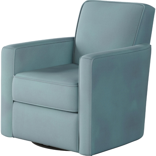 Swivel Glider Accent Chair in Bella Skylight Blue Fabric