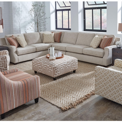 Sectional Sofa Right in Artesia Sand Tan Fabric