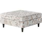 38" Square Cocktail Ottoman in Fetty Citrus Multicolor Fabric