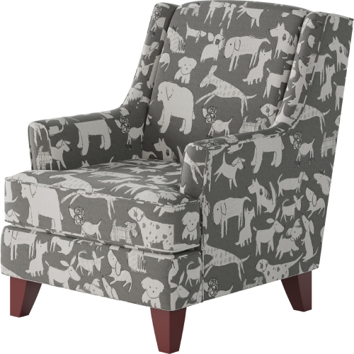 Accent Chair in Doggier Graphite Gray Print Fabric