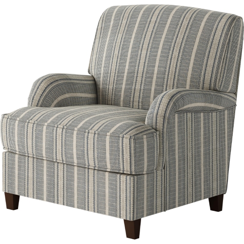 Accent Chair in Farmhouse Indigo Blue Fabric