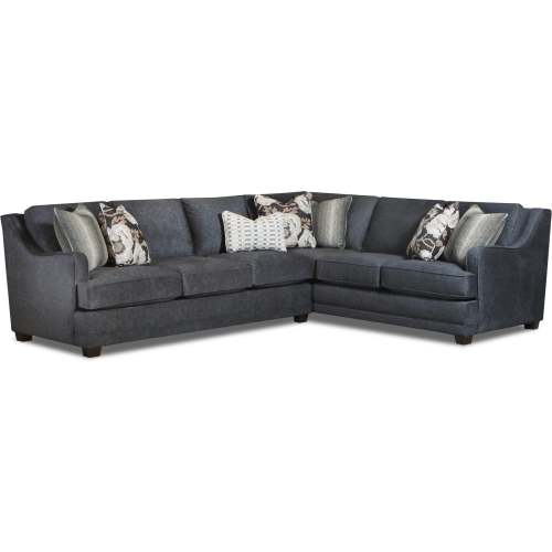 Sectional Sofa in Argo Ash Charcoal Grey Fabric