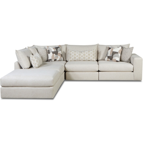 5 Piece Sectional Sofa in Gold Rush Antique Grey Fabric