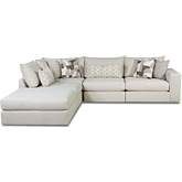 5 Piece Sectional Sofa in Gold Rush Antique Grey Fabric