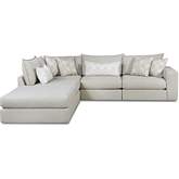 5 Piece Sectional Sofa in Missionary Raffia Multicolor Fabric