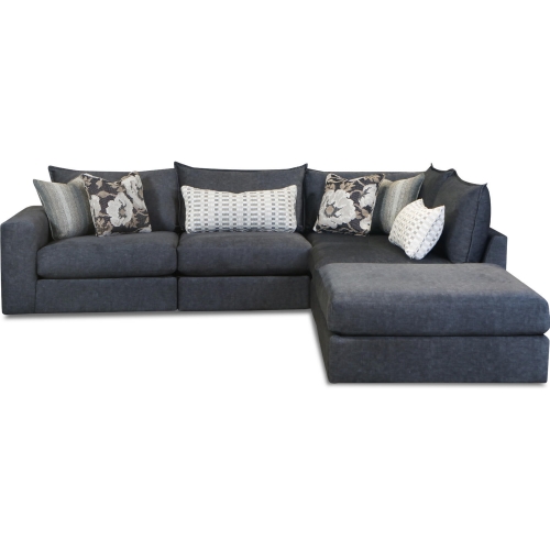 5 Piece Sectional Sofa in Argo Ash Charcoal Grey