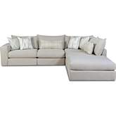 5 Piece Sectional Sofa in Charlotte Cremini Fabric