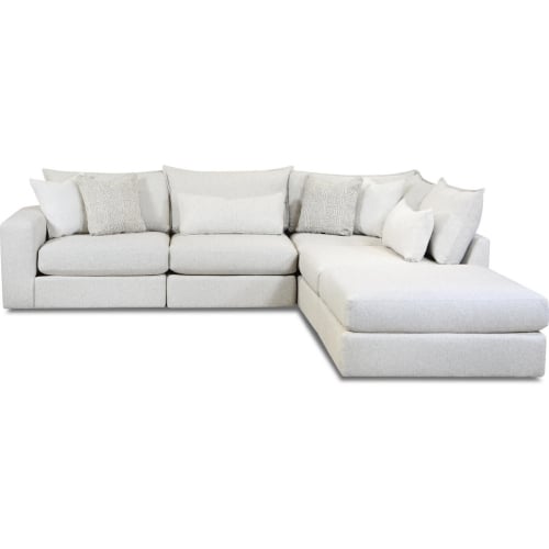 5 Piece Sectional Sofa in Hogan Cotton Off White